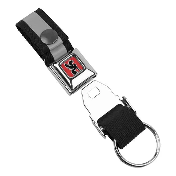 Chrome Mini Buckle Keyring White 1 Chrome Mini Buckle Keyring White
