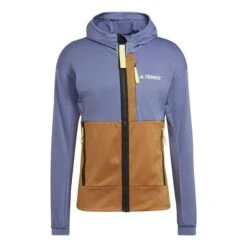 Adidas Terrex Tech Fleece Full Zip Jacket Brown Blue