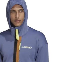 Adidas Terrex Tech Fleece Full Zip Jacket Brown Blue -Nordis Camping Shop ad gv4788 004