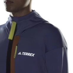 Adidas Terrex Tech Fleece Full Zip Jacket Brown Blue -Nordis Camping Shop ad gv4788 005