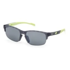 Adidas Sport SP0068 Glasses Grey Lime Green With Grey Polarised Lenses