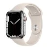 Apple Watch Series 7 GPS Cellular 45 Mm Stainless Steel Silver With White Sport Strap
