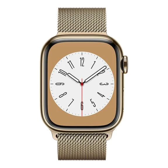 Apple Watch Series 8 GPS + Cellular 41 Mm Stainless Steel Gold With Gold Milanese Strap 2 Apple Watch Series 8 GPS + Cellular 41 Mm Stainless Steel Gold With Gold Milanese Strap - Image 2