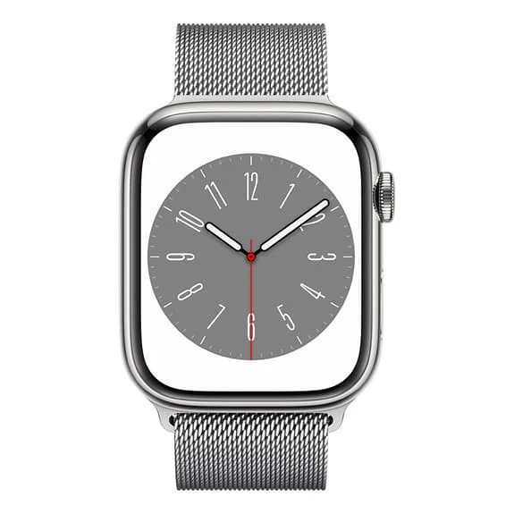 Apple Watch Series 8 GPS + Cellular 45 Mm Silver Stainless Steel With Silver Milanese Strap 2 Apple Watch Series 8 GPS + Cellular 45 Mm Silver Stainless Steel With Silver Milanese Strap - Image 2