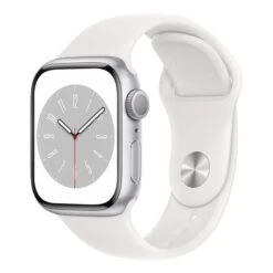 Apple Watch Series 8 GPS + Cellular 41 Mm Aluminium Silver With White Sport Strap
