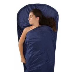 Sea To Summit Silk Cotton Mummy Hooded Travel Liner 185x62cm Blue