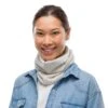 Buff Wool Solid Cloud Neckwarmer Light Grey