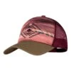 Buff Trucker Cap Brown Maroon