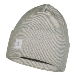 Buff Crossknit Beanie Solid Light Grey