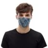 Buff Reusable Protective Mask With Filter Dark Blue White