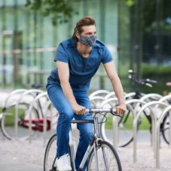 Buff Reusable Protective Mask With Filter Dark Blue White -Nordis Camping Shop bu 126636.707.10.00 006