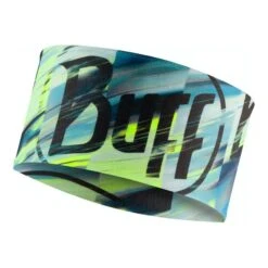 Buff Coolnet UV+ Neahrs Logo Headband Grey Lime Blue