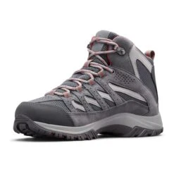 Columbia Crestwood Mid Waterproof Boots Dark Grey Red Women -Nordis Camping Shop cl 1765401 053 005