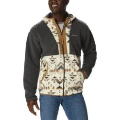 Columbia Backbowl Sherpa Full Zip Fleece White Dark Grey