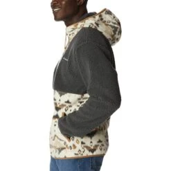 Columbia Backbowl Sherpa Full Zip Fleece White Dark Grey -Nordis Camping Shop cl 1952403 012 003