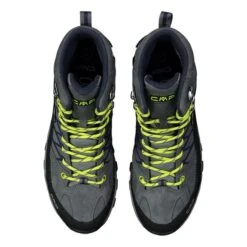 Boots CMP Rigel Mid Waterproof Dark Grey Yellow 10 Boots CMP Rigel Mid Waterproof Dark Grey Yellow -Nordis Camping Shop cmp 3q12947 66ul 005