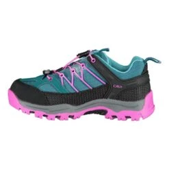 CMP Rigel Low Trekking Waterproof Shoes Blue Green Pink Kids -Nordis Camping Shop cmp 3q54554k 24el 003