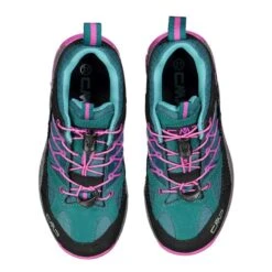 CMP Rigel Low Trekking Waterproof Shoes Blue Green Pink Kids -Nordis Camping Shop cmp 3q54554k 24el 004