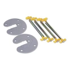 Fiamma Kit Awning Plate Anchoring Parts For Awning Pole Grey Yellow