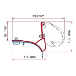 Fiamma Volkswagen T5/T6 Multivan/Transporter Kit Adapter With Roof Rail Grey