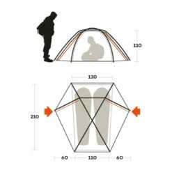 Ferrino Trivor 2 Tent Orange Grey -Nordis Camping Shop frn 99058laafr 003