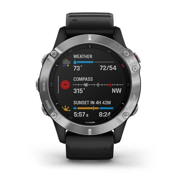 Garmin Fenix 6 Silver Black With Black Strap 2 Garmin Fenix 6 Silver Black With Black Strap - Image 2