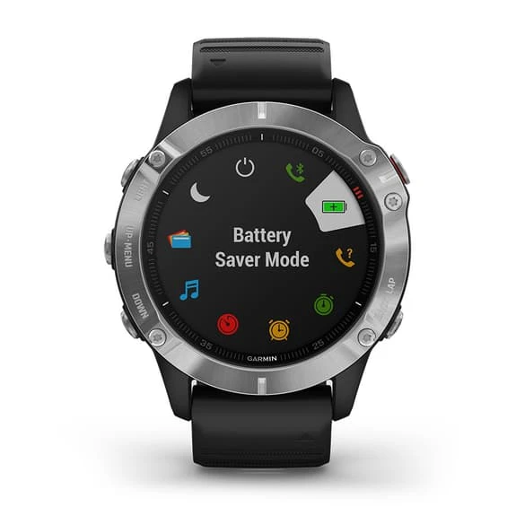 Garmin Fenix 6 Silver Black With Black Strap 4 Garmin Fenix 6 Silver Black With Black Strap - Image 4