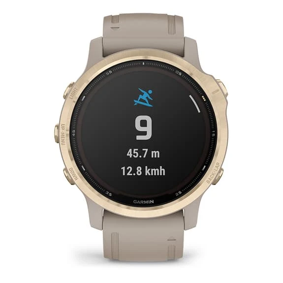 Garmin Fenix 6S PRO Solar Gold With Sand Grey Strap 6 Garmin Fenix 6S PRO Solar Gold With Sand Grey Strap - Image 6