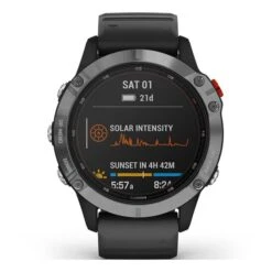 Garmin Fenix 6 Solar Silver With Black Strap -Nordis Camping Shop ga 010 02410 00 003