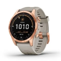 Garmin Fenix 7S Solar Pink Gold With White Strap