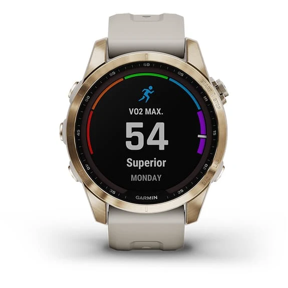 Garmin Fenix 7S Solar Sapphire Light Gold With Titanium White Strap 2 Garmin Fenix 7S Solar Sapphire Light Gold With Titanium White Strap - Image 2