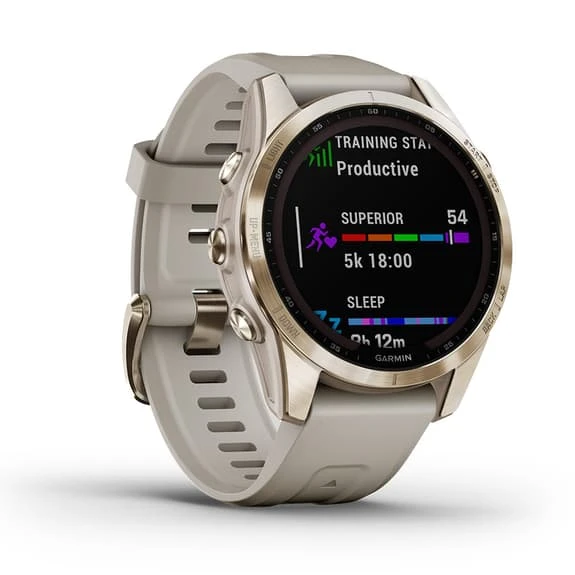 Garmin Fenix 7S Solar Sapphire Light Gold With Titanium White Strap 3 Garmin Fenix 7S Solar Sapphire Light Gold With Titanium White Strap - Image 3