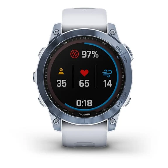 Garmin Fenix 7 Solar Sapphire Titanium Blue With White Strap 2 Garmin Fenix 7 Solar Sapphire Titanium Blue With White Strap - Image 2