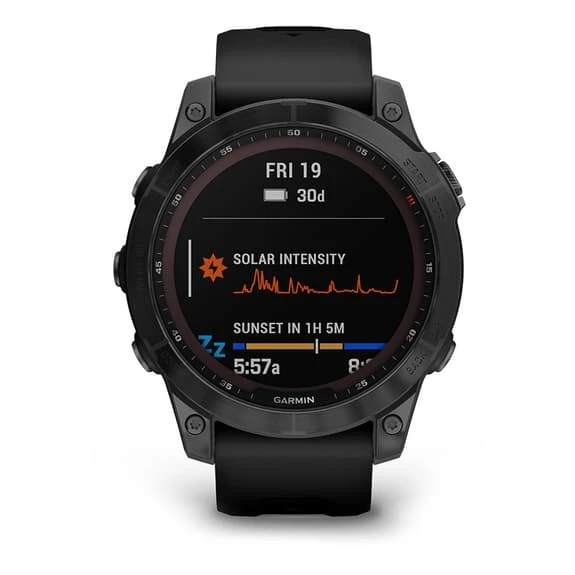 Garmin Fenix 7 Solar Sapphire Black Titanium With Black Strap 5 Garmin Fenix 7 Solar Sapphire Black Titanium With Black Strap - Image 5