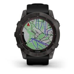 Garmin Fenix 7X Solar Sapphire Charcoal Titanium Grey With Black Strap -Nordis Camping Shop ga 010 02541 11 009