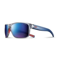 Julbo Renegade Glasses Bright Translucent Grey Blue With Blue Spectron 3 Polarized Lenses