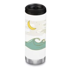 Klean Kanteen Insulated TKWide Mountain Coast Limited Edition Café Cap 473 Ml Bottle White Blue