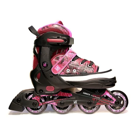 KRF Adjustable Jungle Inline Skates Pink Kids 2 KRF Adjustable Jungle Inline Skates Pink Kids - Image 2