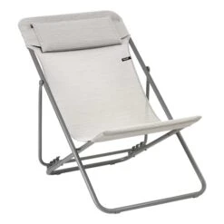 Lafuma Mobilier Maxi Transat + Batyline Duo Folding Chair Beige Grey