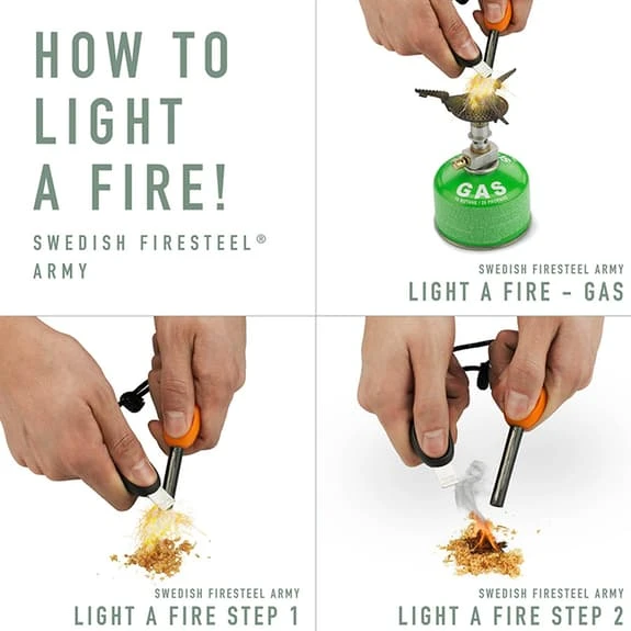 Light My Fire Swedish FireSteel BIO Army 2in1 Lighter Brown 2 Light My Fire Swedish FireSteel BIO Army 2in1 Lighter Brown - Image 2