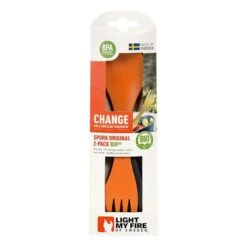 Light My Fire Spork Original BIO Fork-Spoon Orange Black (Pack Of 2) -Nordis Camping Shop lmf 2412411513 002