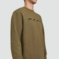 MAAP Evade Crew Sweatshirt Olive Green Black -Nordis Camping Shop map maf010 mil 004