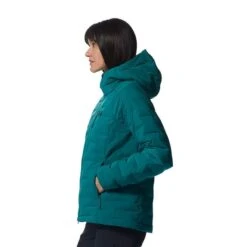 Mountain Hardwear Stretchdown Hooded Jacket Turquoise Blue Women -Nordis Camping Shop mh 1943271 340 003