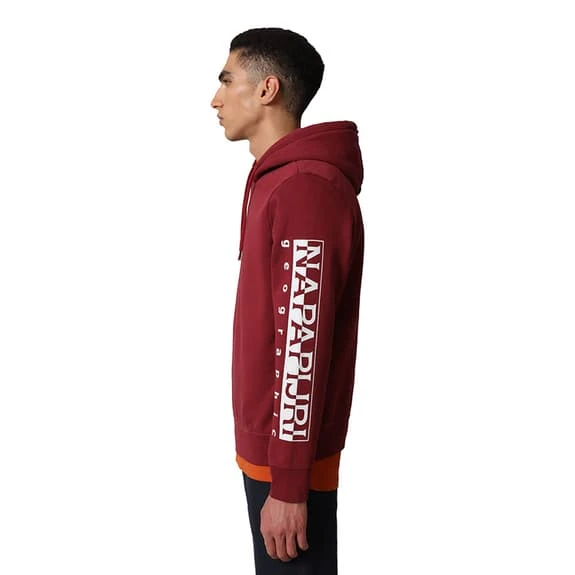 Napapijri Badas Hoodie Maroon White 3 Napapijri Badas Hoodie Maroon White - Image 3