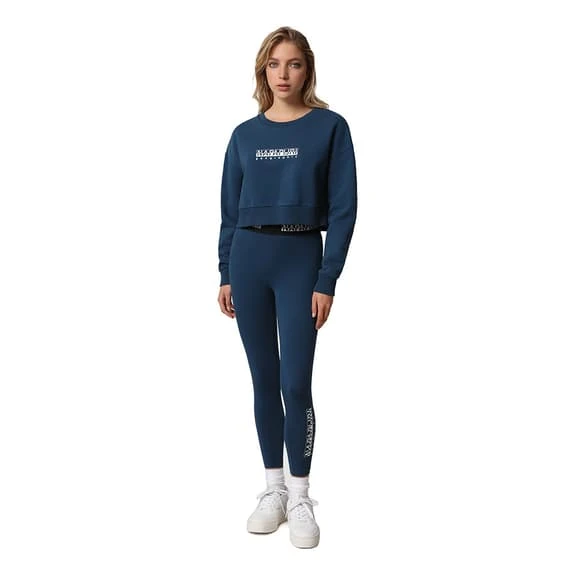 Napapijri B-Box Cropped Sweatshirt Blue Women 2 Napapijri B-Box Cropped Sweatshirt Blue Women - Image 2