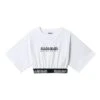 Napapijri S-Box Crop Wide 2 Short Sleeve T-Shirt White Women