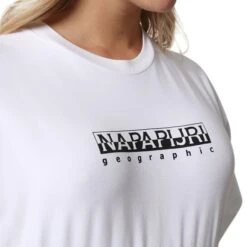 Napapijri S-Box Crop Wide 2 Short Sleeve T-Shirt White Women -Nordis Camping Shop nap na4fvb002 004