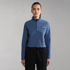 Napapijri Morgex Half Zip Sweatshirt Blue Women -Nordis Camping Shop nap np0a4g7lbs5 003