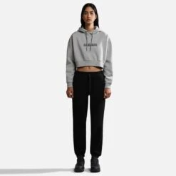 Napapijri Box Crop 2 Hoodie Light Grey Women -Nordis Camping Shop nap np0a4g8x160 006