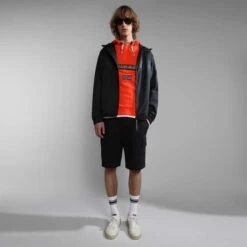 Napapijri Burgee Hoodie Orange Black 8 Napapijri Burgee Hoodie Orange Black -Nordis Camping Shop nap np0a4gbgr051 003